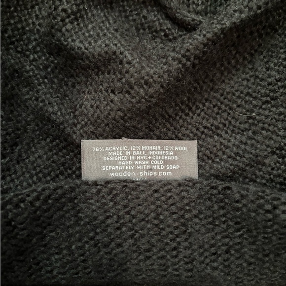 Mohair and Wool Blend Cardigan Wooden Ships Paola Buendia two tone cozy sweater - Picture 4 of 8